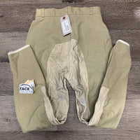 Full Leather Seat Breeches *older, stains, older, loose seat seam, crinkled, stains, discolored, stretched