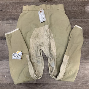 Full Leather Seat Breeches *older, stains, older, loose seat seam, crinkled, stains, discolored, stretched