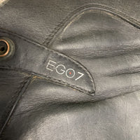 Pr Leather Half Chaps, back zipper, bag *fair, v.dirty, hole/undone stitching, faded, stretched elastic