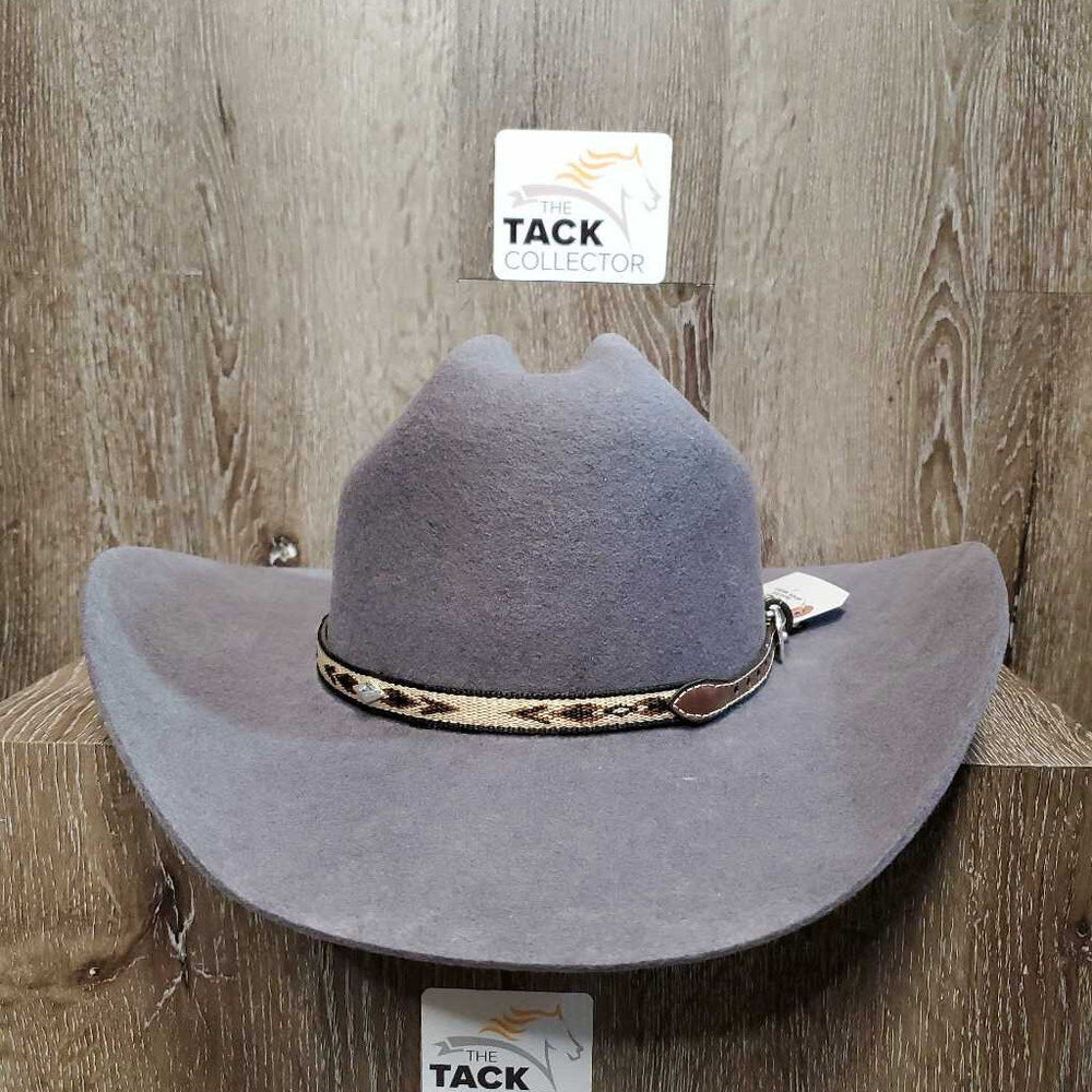 3x Cattlemen Wool Felt Cowboy Hat, extra Braided ?Nylon/Horse Hair/leather band *xc, mnr inner brim film