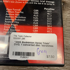 "2005 Badminton Horse Trials" DVD, 1 converted disc, Plastic Case *scratches