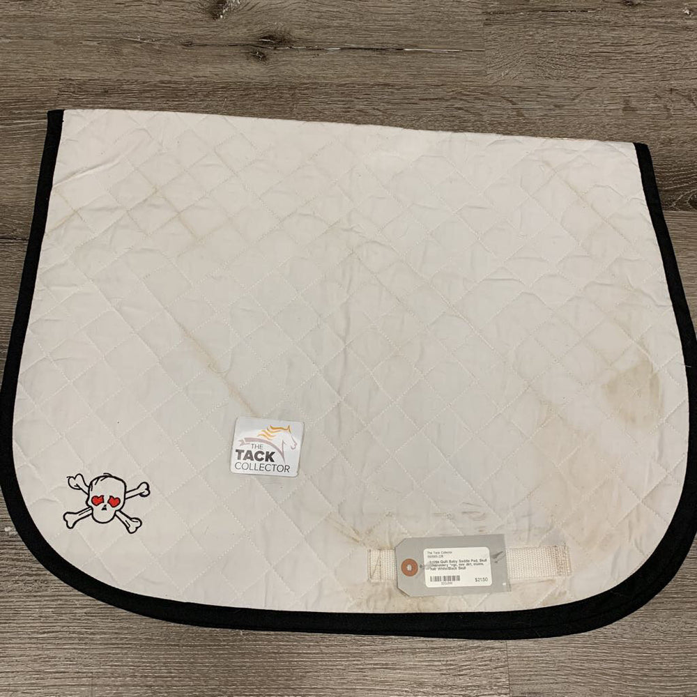 Quilt Baby Saddle Pad, Skull embroidery *vgc, mnr dirt, stains, hair