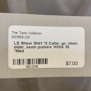 LS Show Shirt *0 Collar, gc, clean, older, seam puckers