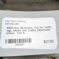 KIDS Hvy Breeches, Pull On *older, vgc, clean, mnr faded, pilly/loose knees
