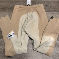 Hvy Cotton Full Seat Breeches *older, faded, stains, v.hairy velcro, gc, clean, threads
