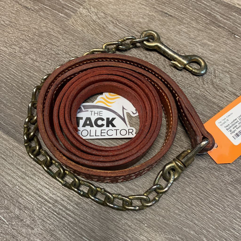 Thick Leather Lead Shank, Buckstitched, 20