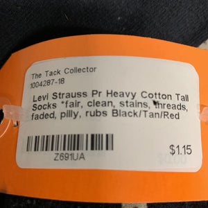 Pr Heavy Cotton Tall Socks *fair, clean, stains, threads, faded, pilly, rubs