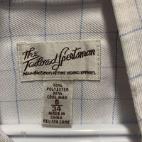 LS Show Shirt, 1 Button Collar *gc, older, snags, seam puckers, frayed collar edge
