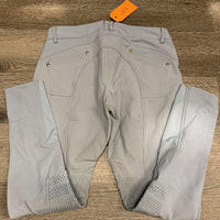 Hvy Full Seat Breeches *gc, discolored/dingy, older, seam puckers, stains, snags, undone stitching, missing knee stickies
