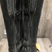 Pr Zip Up Field Boots *fair, rubs, faded, v.scuffed toes, scratches, sticky/stiff zippers, repairs, rips, dirt
