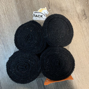 4 Thick Fleece Polo Wraps *gc, v.hairy, faded, v.clumpy, fluffy velcro, clean