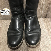 Pr Thick Dress Boots, Pull On, Pr Plastic Boot Forms *gc, older, creases, toe scuffs/scrapes, clean, dusty, scatch/scrape
