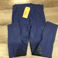 JUNIORS Euroseat Riding Tight Breeches, Thigh Pocket *vgc, undone stitching, stains, seam puckers, mnr faded, stained/discolored seat & legs