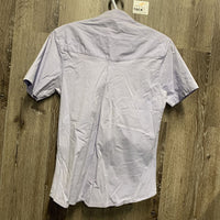 SS Show Shirt, 2 velcro Collars *older, dingy, v.crinkled, seam puckers, bubbled collars
