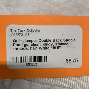 Quilt Jumper Double Back Saddle Pad *gc, clean, dingy, stained, threads, hair