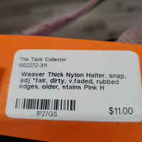Thick Nylon Halter, snap, adj *fair, dirty, v.faded, rubbed edges, older, stains