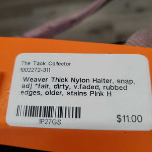 Thick Nylon Halter, snap, adj *fair, dirty, v.faded, rubbed edges, older, stains