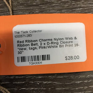 Nylon Web & Ribbon Belt, 2 x D-Ring Closure *new, tags