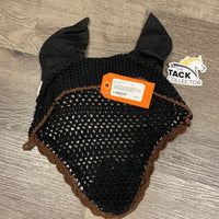 Crochet Fly Veil Ear Bonnet, 1x piping *gc, mnr hair, faded, v.curled, rubs