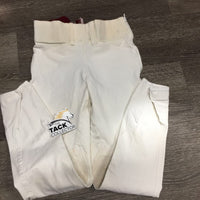 Side Zip Euroseat Breeches *vgc, stains & discolored, older, seam puckers
