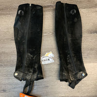 Pr Micro Suede Half Chaps *v.dirty, peeling, faded, pilly edges
