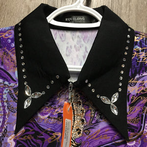 LS Western Showmanship Shirt, Zipper, bling *vgc, mnr stretched seams