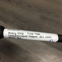 Riding Whip - Crop *fair, faded/scraped flapper, dirt, older
