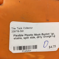 Flexible Plastic Muck Bucket *gc, stains, split side, dirty
