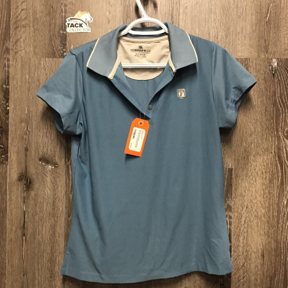 SS Polo Shirt, 1/4 Button Up *vgc, hair