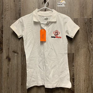 SS Polo Shirt, 1/4 Button Up "Jump Alberta" *like new, hair