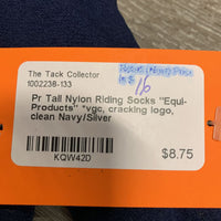 Pr Tall Nylon Riding Socks "Equi-Products" *vgc, cracking logo, clean