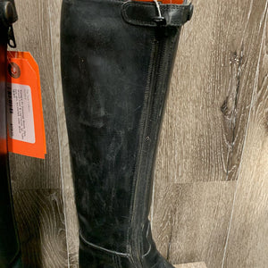 Pr Dressage Boots, Zips, Wood Foot & Leg Forms *gc, rubs, mnr dirt, scratches, older