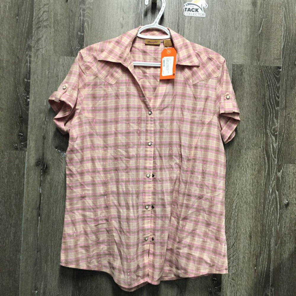 LS Western Shirt, snaps, sparkles *gc, wrinkled, seam puckers