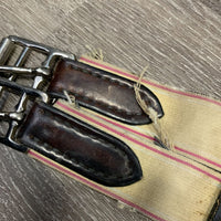 Padded Leather Girth, 2x els *fair, older, torn/cut elastic edges, v.dirty, scratches, hairy seams, v.creased