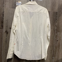 MENS LS Show Shirt *vgc, older, crinkles, seam puckers, faded logo
