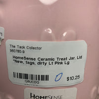 Ceramic Treat Jar. Lid *New, tags, dirty
