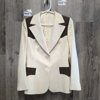 Hvy Linen Western Blazer *vgc, older, stained collar & cuffs
