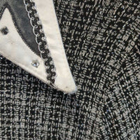 LS Western Showmanship Shirt, zip, Sparkles, Bling *vgc, mnr rubs/frayed edges: seams, collar & cuff edges, threads & pills
