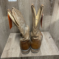 Pr Round Toe Western Roper Ostrich Boots *older, fair, v.dirty, holey soles, run down heels
