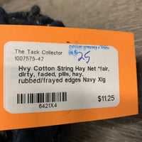 Hvy Cotton String Hay Net *fair, dirty, faded, pills, hay, rubbed/frayed edges