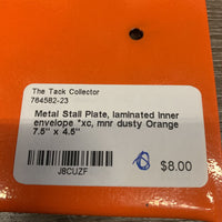 Metal Stall Plate, laminated inner envelope *xc, mnr dusty
