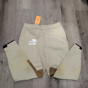 Side Zip Breeches *fair, older, stains, pulled seat seams, seam puckers, stretched knees, v.pilly lining