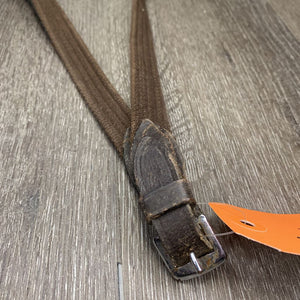 Leather German Martingle, Cotton Web Reins *0 Stopper, v.dirty, stiff, rubs, scrapes, rough/dry, fair