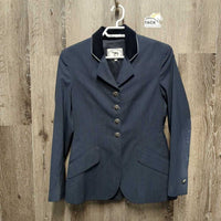 Show Jacket, velvet collar *gc, older, faded, crinkled, mnr loose lining, mnr dirt, frayed button & tag threads
