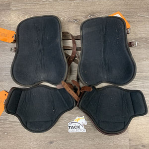 Open Front & Hind Soft Leather Boots, memory Foam Liners, buckles *xc, mnr film, liners: mnr hairy, dirty/faded edges