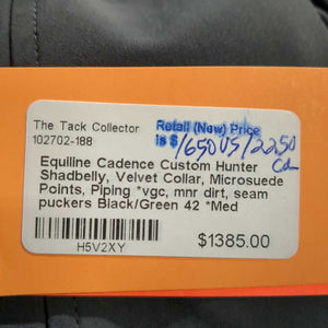 Custom Hunter Shadbelly, Velvet Collar, Microsuede Points, Piping *vgc, mnr dirt, seam puckers