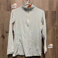 LS Sun Shirt, 1/4 Zip Up, Mesh Sleeves *gc, dingy, stained/discolored sleeves & pits