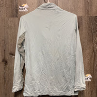 LS Sun Shirt, 1/4 Zip Up, Mesh Sleeves *gc, dingy, stained/discolored sleeves & pits