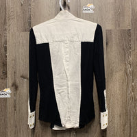 LS Show Shirt, attached magnetic collar *vgc, pills, crinkles, seam puckers, older
