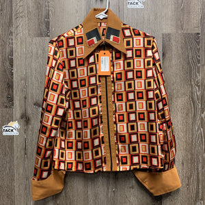 LS Full Zip Silk Western Show Shirt, bling *vgc, mnr threads, snags